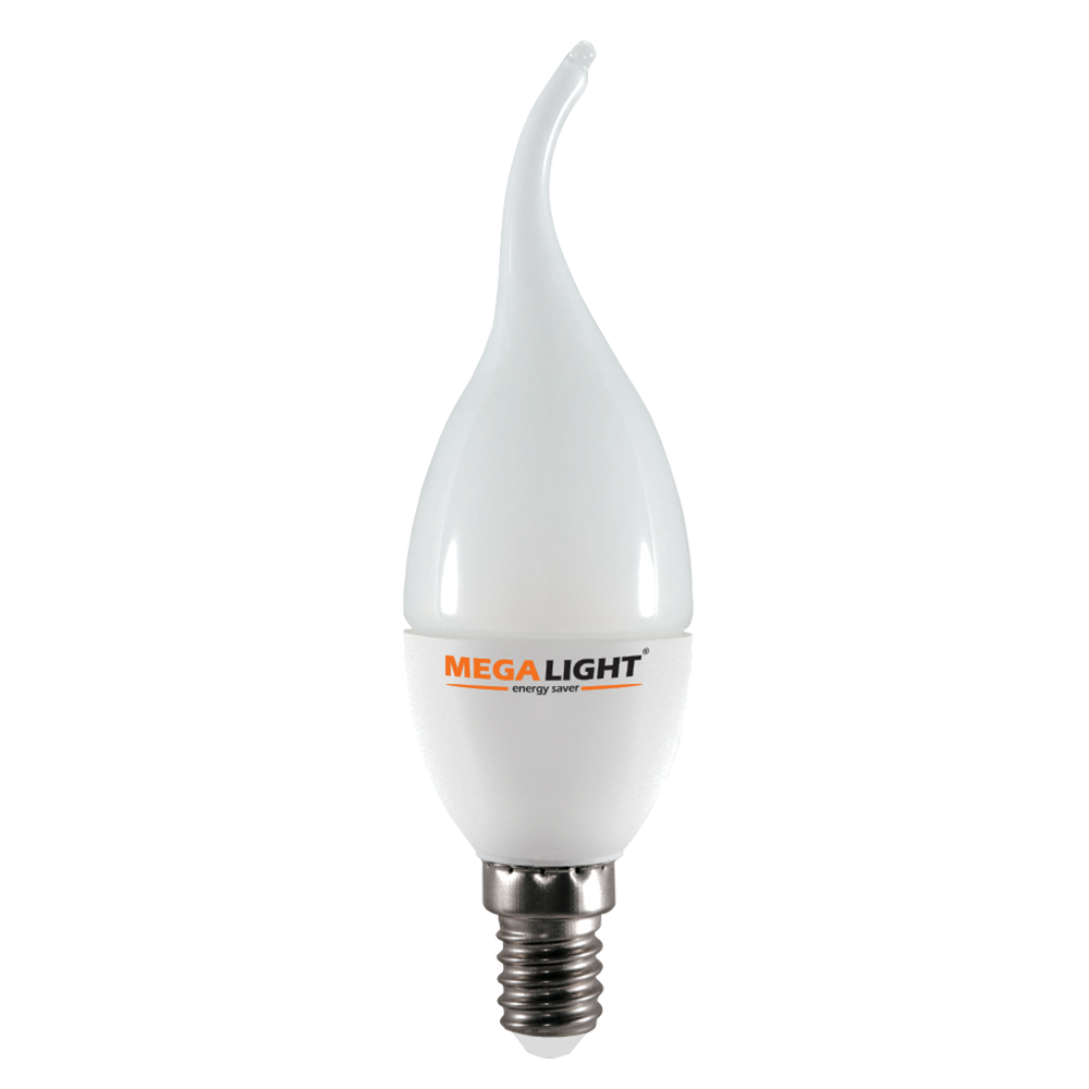 Лампа LED C37 "Свеча на ветру" 4.5w 230v 4000K E14-F MEGALIGHT