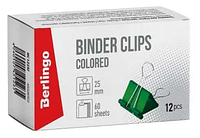 Зажим для бумаг BERLINGO, 25 мм, цветные (12 шт)