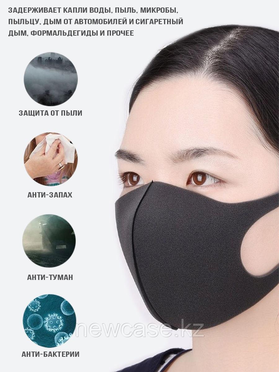 Многоразовая маска PITTA 3шт в пачке моющая японская многослойная черная - фото 7 - id-p84685991