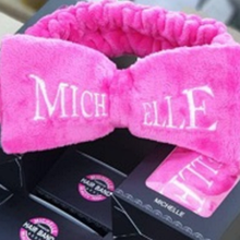Розовый Бант-повязка для фиксации волос во время косметических процедур Michelle