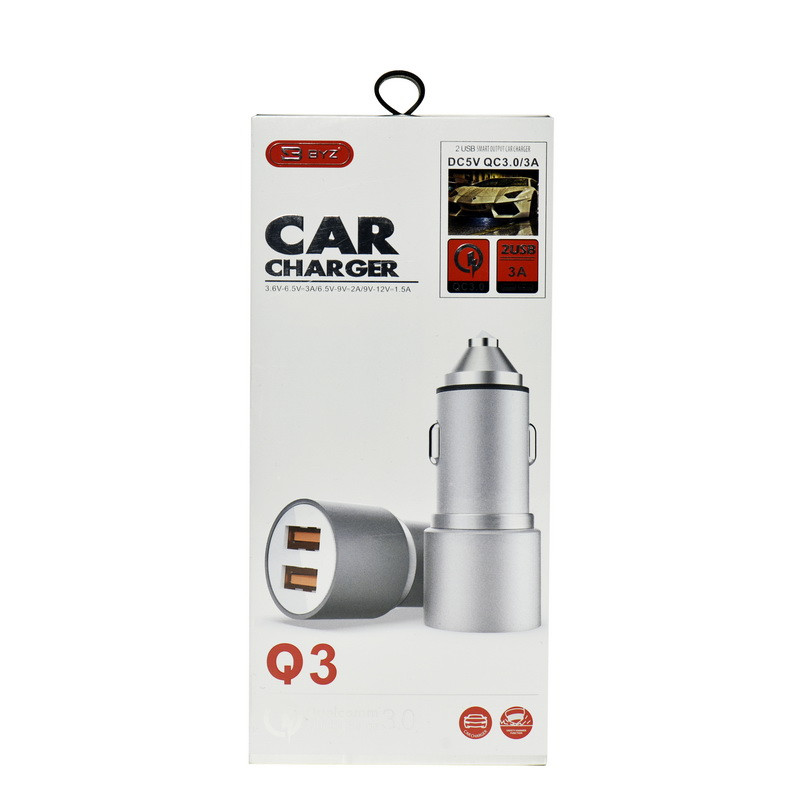 Автомобильное зарядное устройство BYZ Q3 2XUSB QC3.0-3A Gray
