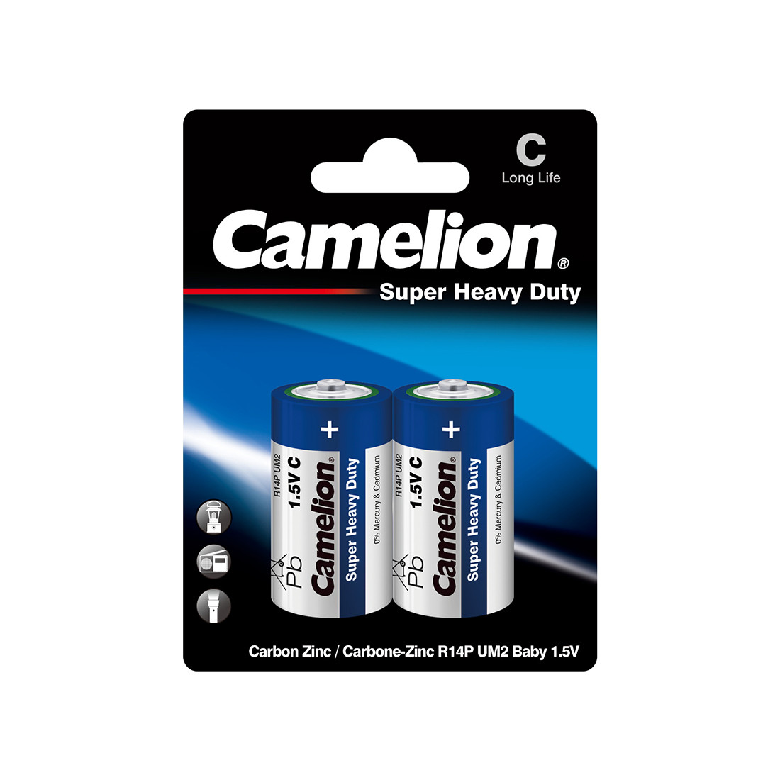 CAMELION, Super Heavy Duty R14P-BP2B, (2 шт), батарейка
