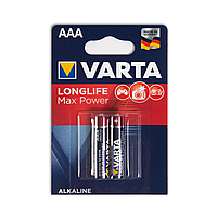 Батарейка, VARTA, LR03 Longlife Power Max Micro, AAA, 1.5 V, 2 шт., Блистер