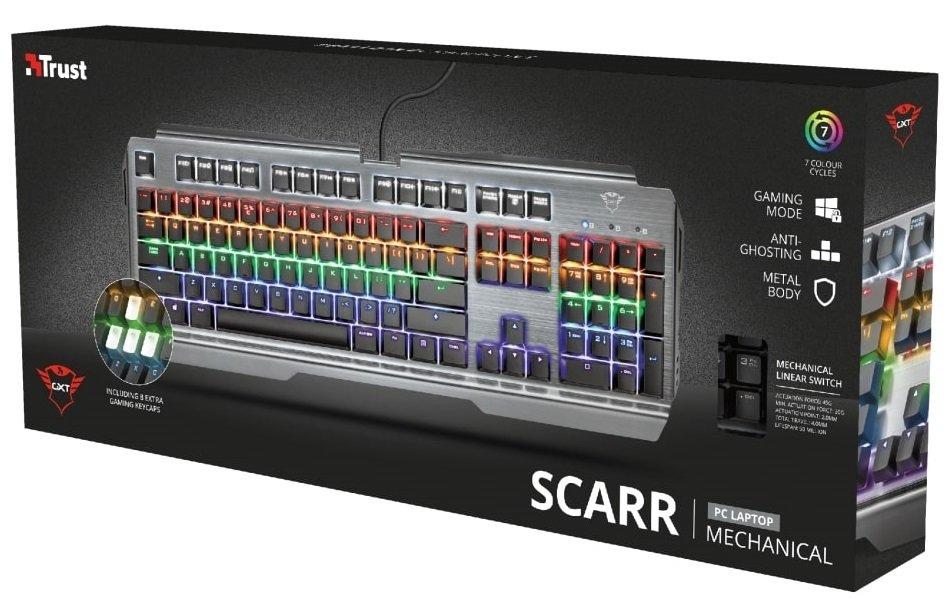 Клавиатура игровая Trust RU GXT 877 Scarr Mechanical черный