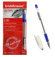 Ручка шариковая ERICH KRAUSE "Ultra L-30", прозрачный корпус, 0,7 мм, синяя