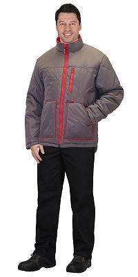 Куртка "ПРАГА-Люкс" т.серая (подкладка красный флис) - фото 1 - id-p84710271