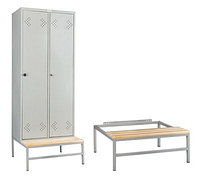 Шкаф для одежды металлический ШРМ-600 со скамьей