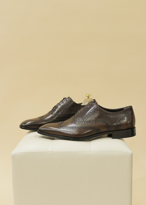 Кожаные туфли «Оксфорды» (коричневые) - фото 2