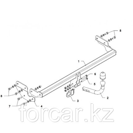 Фаркоп на Hyundai Accent 3/5 doors, 4 doors 06.2006-2010, фото 2