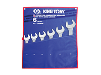 Набор комбинированных ключей, 34-50 мм, чехол из теторона, 6 предметов KING TONY 1296MRN
