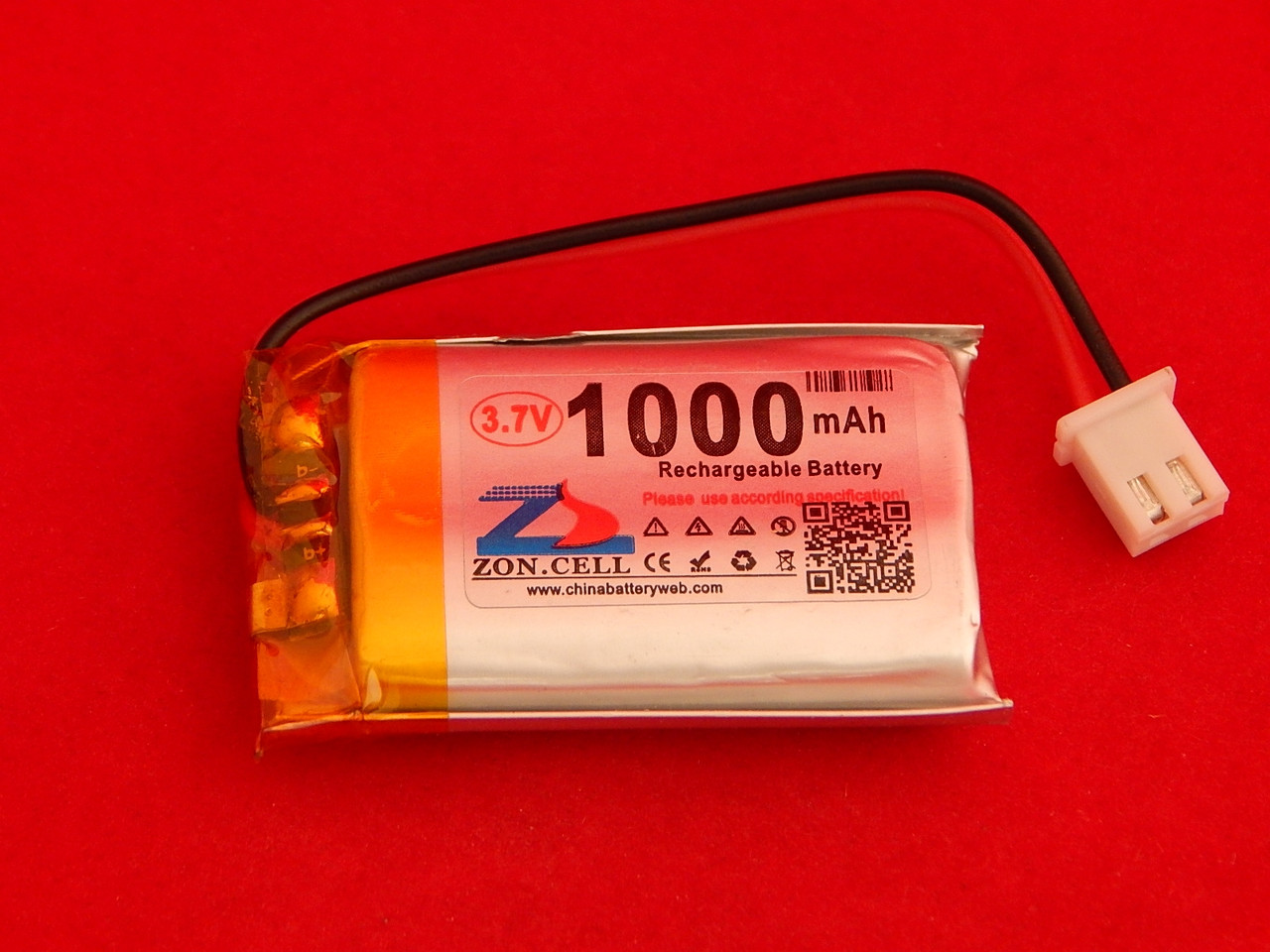 Аккумулятор Li-Pol 3.7В, 1000мА/ч, 41x25x8.5мм - фото 1 - id-p8929058