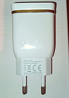 Сетевое зарядное устройство MOXOM 5V 2,4A 2xUSB KH-22 + кабель lightning