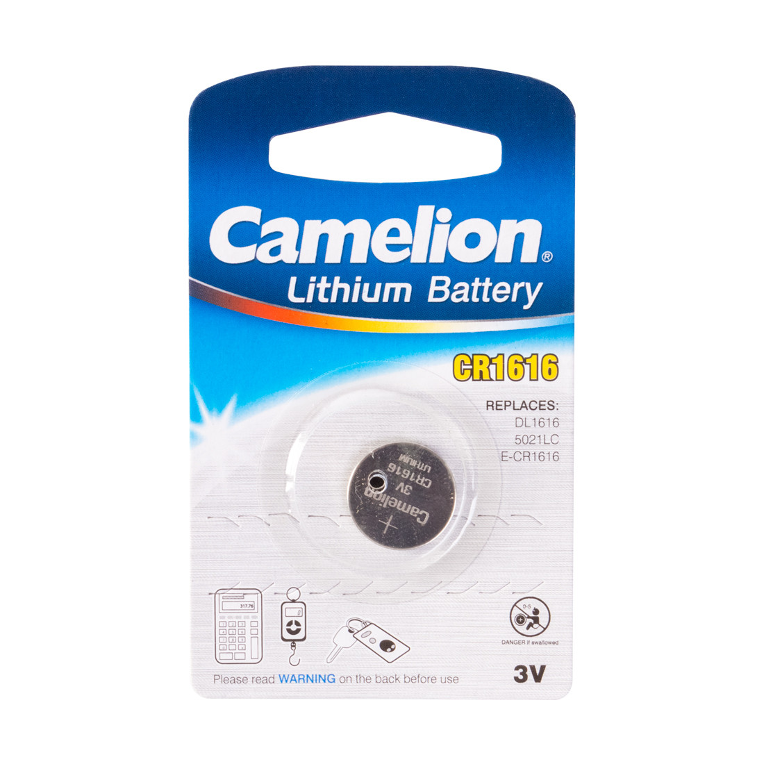 Camelion, Lithium CR1616-BP1, (1 шт), батарейка