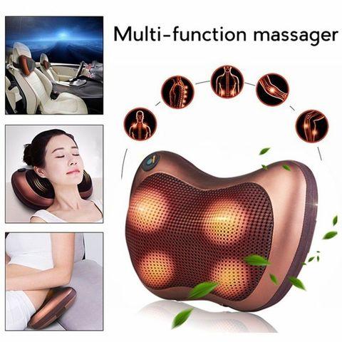 Массажер-подушка с нефритовыми роликами и подогревом CAR & HOME Massage Pillow