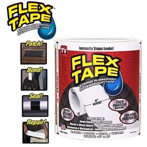 Изоляционная лента белая сверхсильная FLEX TAPE WHITE термо и водостойкая (Wide) - фото 1 - id-p84760472