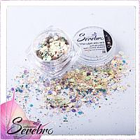 Дизайн для ногтей Соты "Диско" №03 "Serebro collection", цвет: белое золото