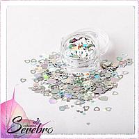 Дизайн для ногтей "Сердечки" "Serebro collection"