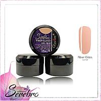 Fiber glass гель со стекловолокном "Serebro collection" №04 (нежно-розовый), 15 мл