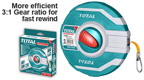 Рулетка 20м стальное полотно TOTAL арт.TMTF12206, фото 1