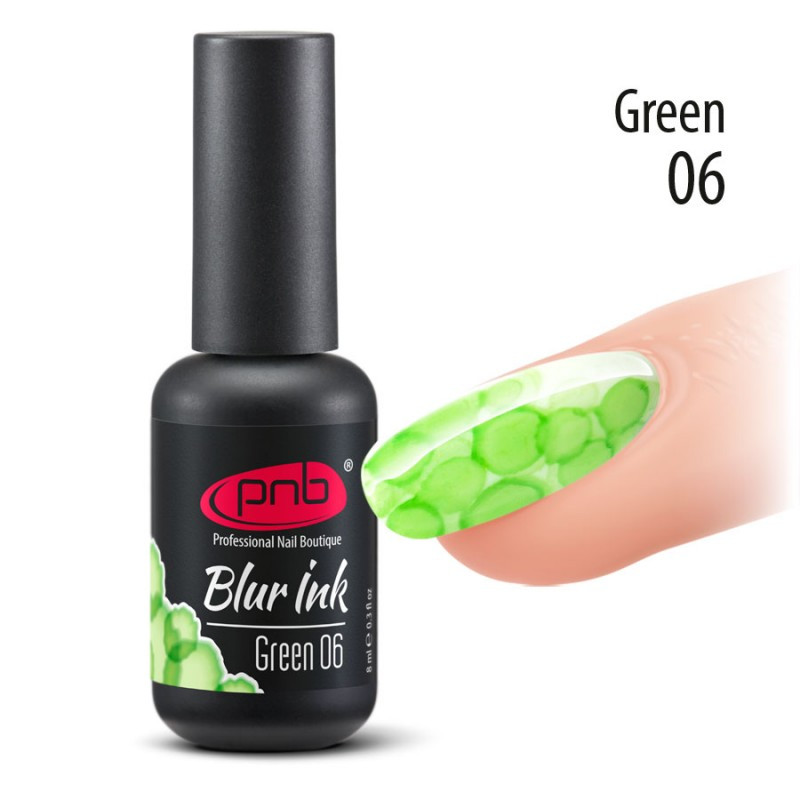 Аква-чернила для дизайна ногтей PNB / Blur ink № 6 "Green"