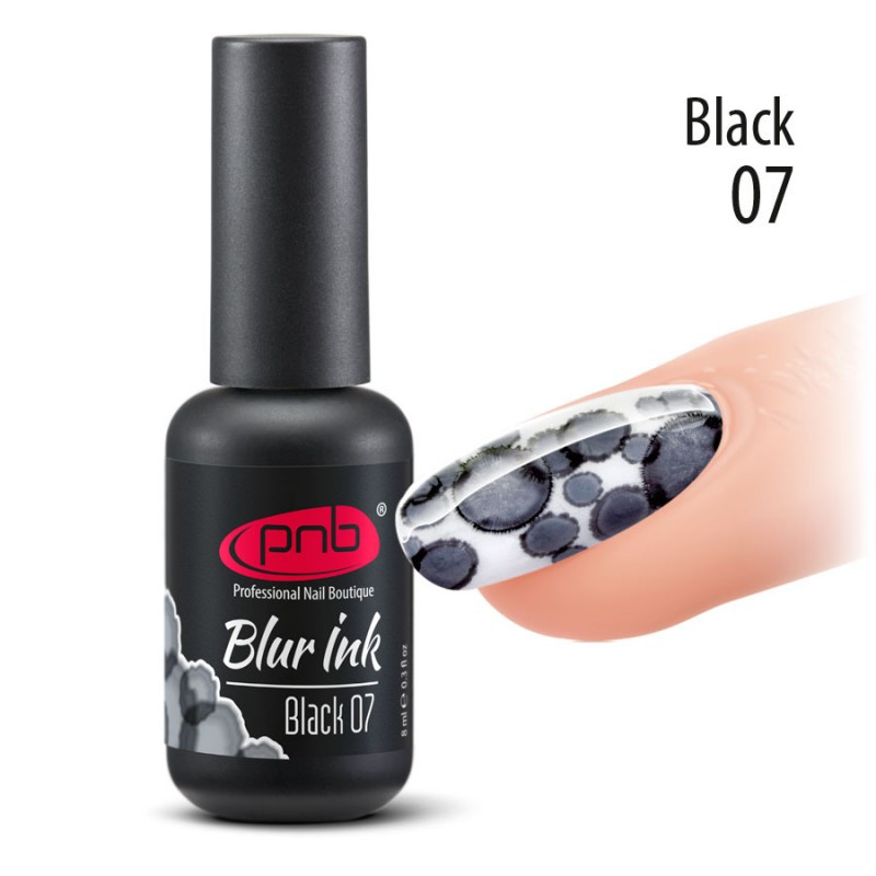Аква-чернила для дизайна ногтей PNB / Blur ink № 7 "Black"                                           