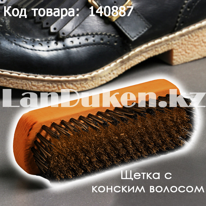 Щетка для обуви с конским волосом с широкой деревянная ручкой Гайхмаараа, фото 1