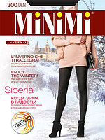 Термоколготки Minimi Siberia 300 ден из хлопка с ворсом изнутри Plus size