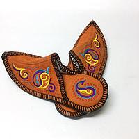 Тапочки из натурального войлока с казахскими орнаментами