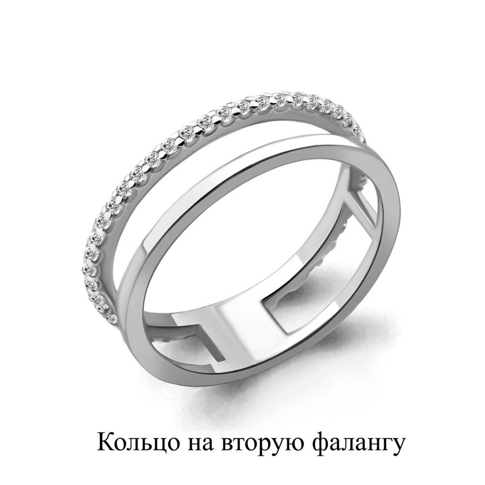 Кольцо серебряное на 2-ю фалангу  67510А.5 покрыто  родием