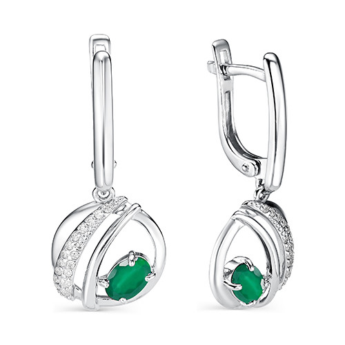 Серьги Алькор серебро с родием 02-0773/00АГ-00