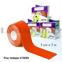 Пластырь для поддержки мышц Kinesiology Tape спортивный тейп Кинезио 5 см х 5 м (оранжевый)
