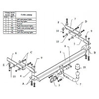 Фаркоп на Mercedes C-Сlass (W202) 4 doors 11.1993-05.2002