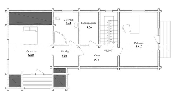 Проект двухэтажного дома из бруса, план двухэтажного дома и строительство под ключ, проектирование и строительство деревянных домов.