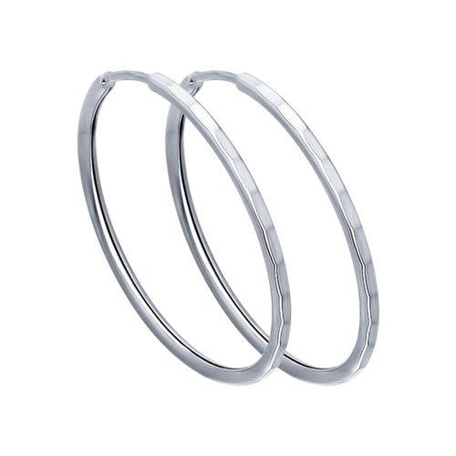 Серьги конго из серебра с алмазной гранью SOKOLOV 94140074