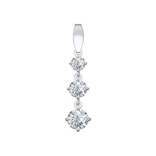 Подвеска SOKOLOV серебро с родием, фианит swarovski 89030011