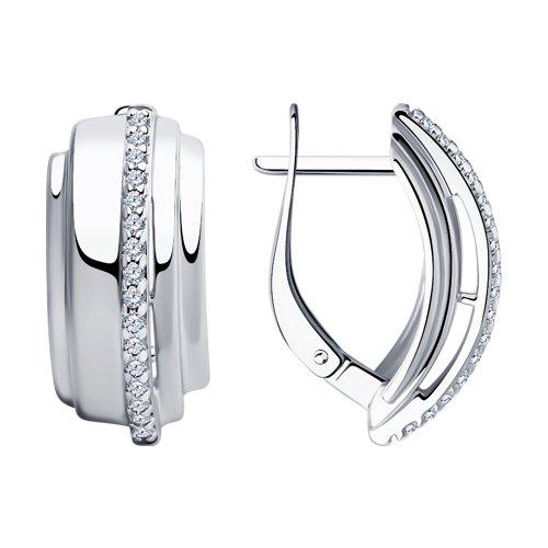 Серьги DIAMANT (SOKOLOV) серебро с родием, фианит 94-120-00426-1