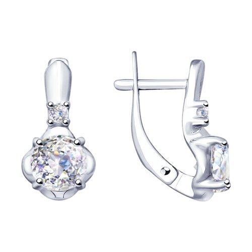 Серьги SOKOLOV серебро с родием, фианит swarovski фианит swarovski граф орлов 89020111