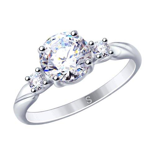 Кольцо SOKOLOV серебро с родием, фианит swarovski фианит swarovski граф орлов , "каратник" 89010114 размеры -