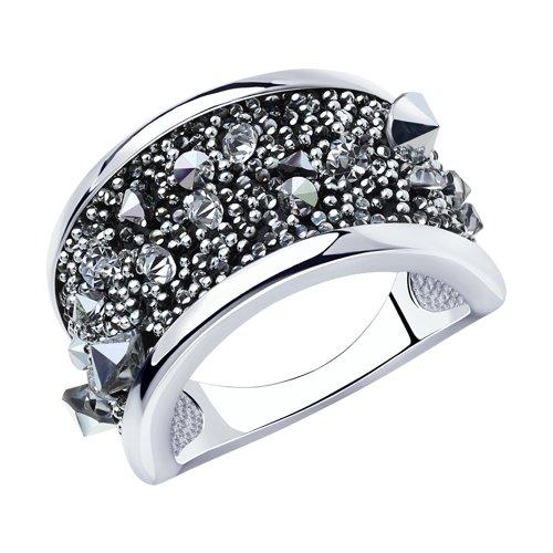 Кольцо SOKOLOV серебро с родием, кристалл swarovski 94013087 размеры - 16,5 18