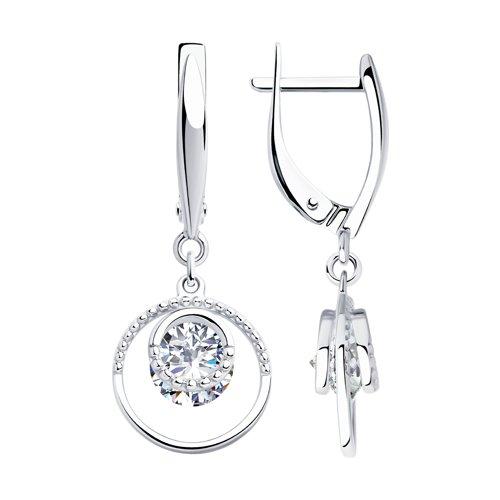 Серьги из серебра с фианитами SOKOLOV 94023433