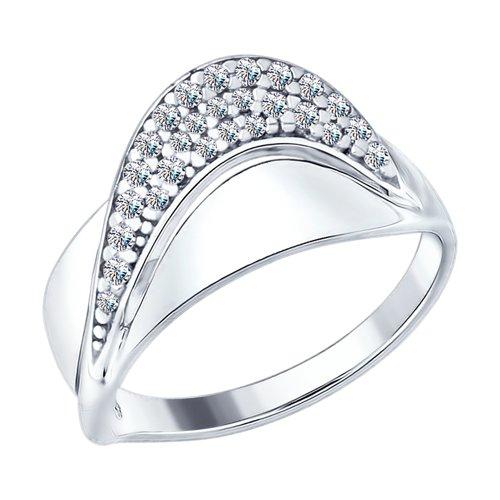 Серебряное кольцо с фианитом SOKOLOV 94012420 покрыто  родием