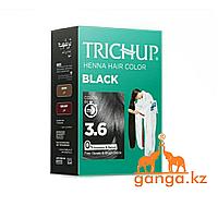 Краска Тричап на основе хны Черная (Henna hair color TRICHUP), 6 пакетиков по 10 грамм