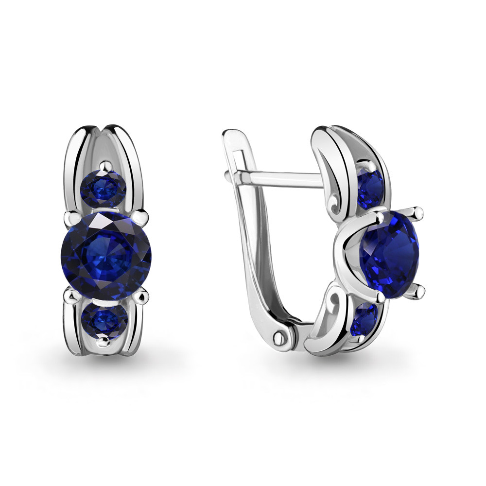 Серьги Aquamarine серебро с родием 42971Н.5