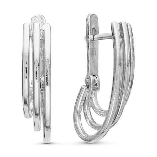 Серьги Красная Пресня серебро с родием 3307930Д