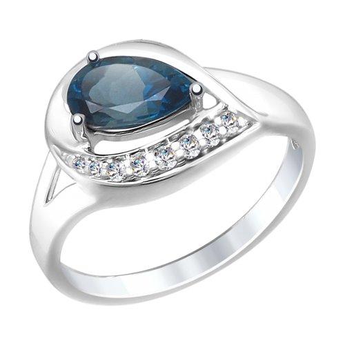 Кольцо SOKOLOV , топаз фианит , "halo" 92011445 размеры - 16 16,5