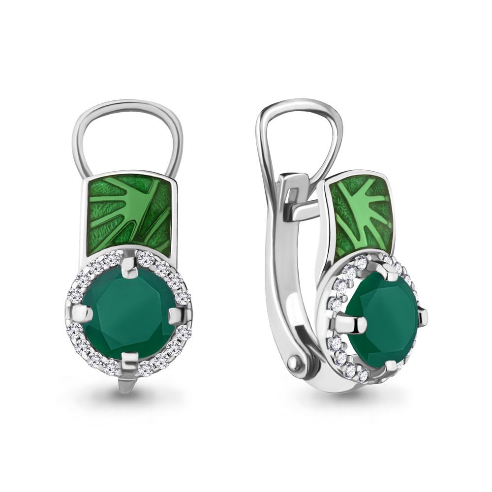 Серьги Aquamarine серебро с родием 4464109А.5