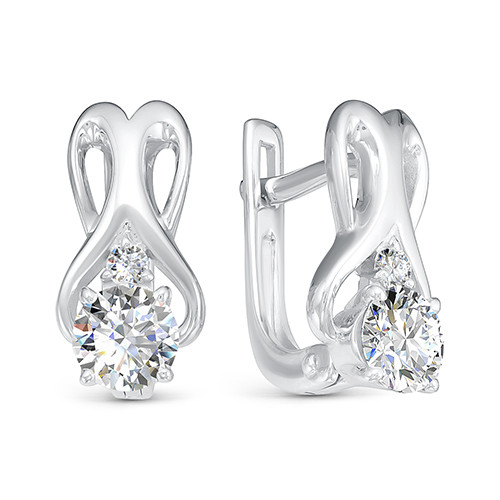 Серьги Алькор серебро с родием 02-1139/00КЦ-00