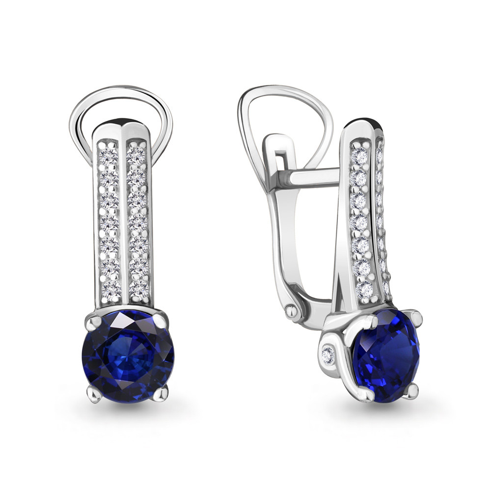 Серьги Aquamarine серебро с родием 42903Б.5