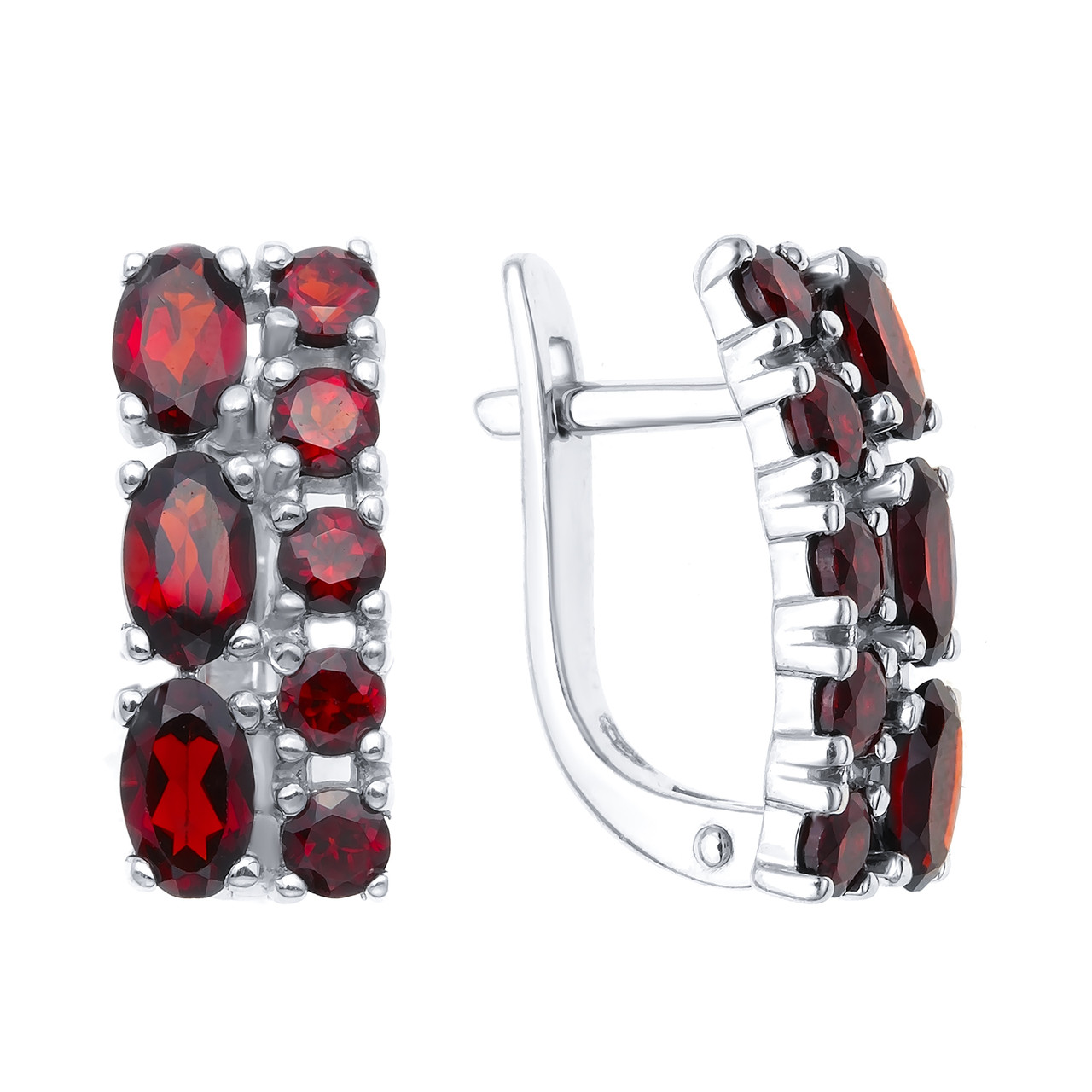 Серебряные серьги с гранатом Teosa С620-1374Гр