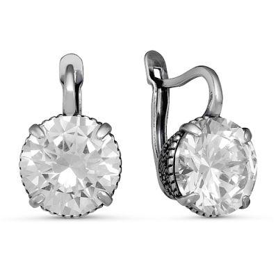 Серьги из серебра с фианитом Красная Пресня 33810618